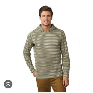 Prana men's dweller pullover hoodie striped surf Medium